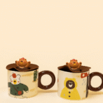 ماگ سرامیکی خرسی با درپوش سیلیکونی