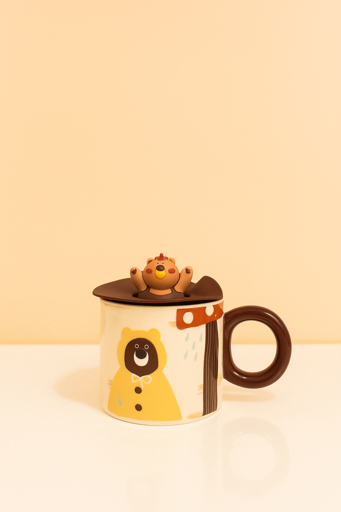 ماگ سرامیکی خرسی با درپوش سیلیکونی - Image 4