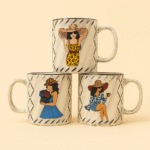 ماگ کنده کاری طرح دخترانه - Image 3