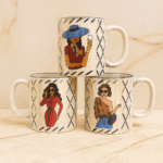 ماگ کنده کاری طرح دخترانه