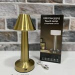 چراغ رومیزی لمسی مدل فلزی طلایی