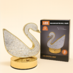 چراغ دکوری طرح قو شارژی سه‌ رنگ