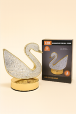 چراغ دکوری طرح قو شارژی سه‌ رنگ