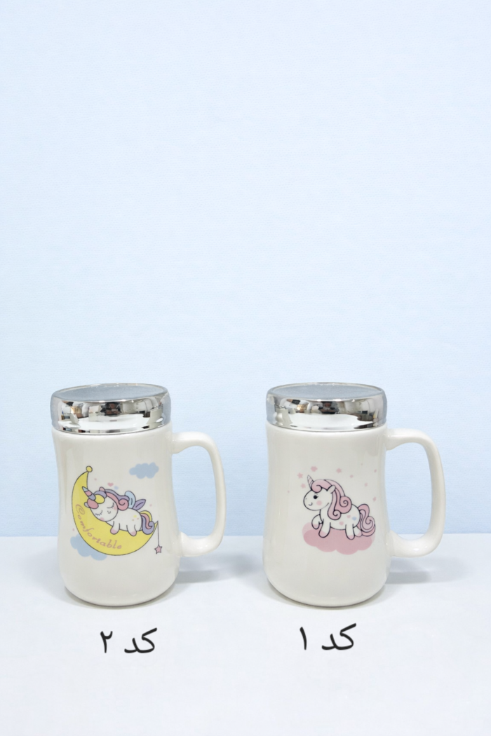 ماگ سرامیکی طرح یونیکورن با در آینه‌ای - تصویر 2